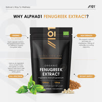 Organic Fenugreek Extract 7500mg - 90 Capsules (V) - High Strength 20% Saponins (100mg) Fenugreek Supplement - 3 Months Supply - by Alpha01