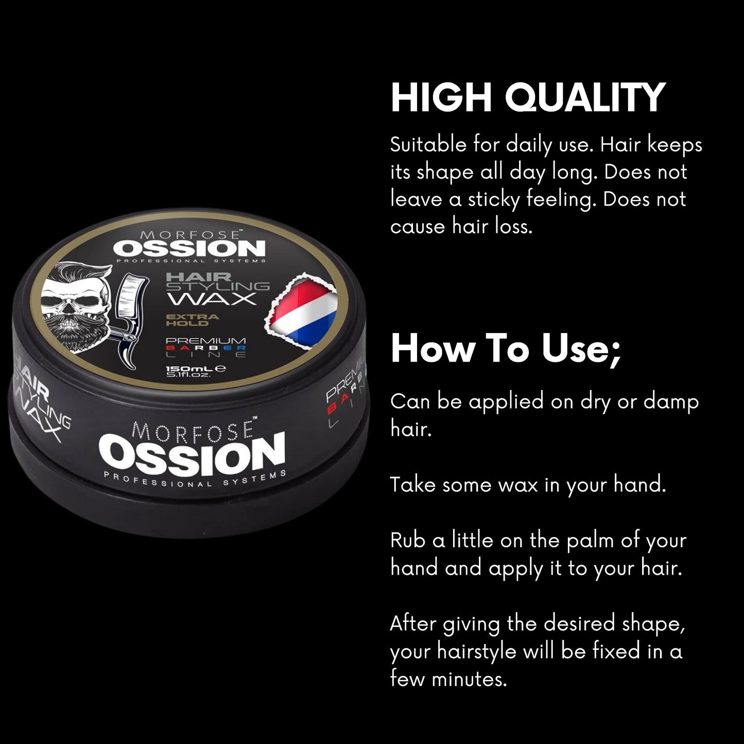 MORFOSE Morfose Ossion Premium Barber Line Medium Hold Hair Styling Wax 150 ml