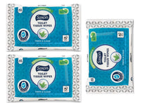 Toilet Tissue Wipes Biodegradable, Normal/Sensitive, Fresh and Clean with Micellar Water - Fine To Flush (3 Pack - 120 Wipes) (Normal)