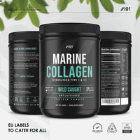 Marine Collagen Powder Supplement - Wild-Caught Canadian Marine Collagen - Unflavoured - Types 1 & 3 Collagen Peptides - Hydrolysed Deep Ocean Canadian Source. Non GMO, Gluten Free, Halal. 400g