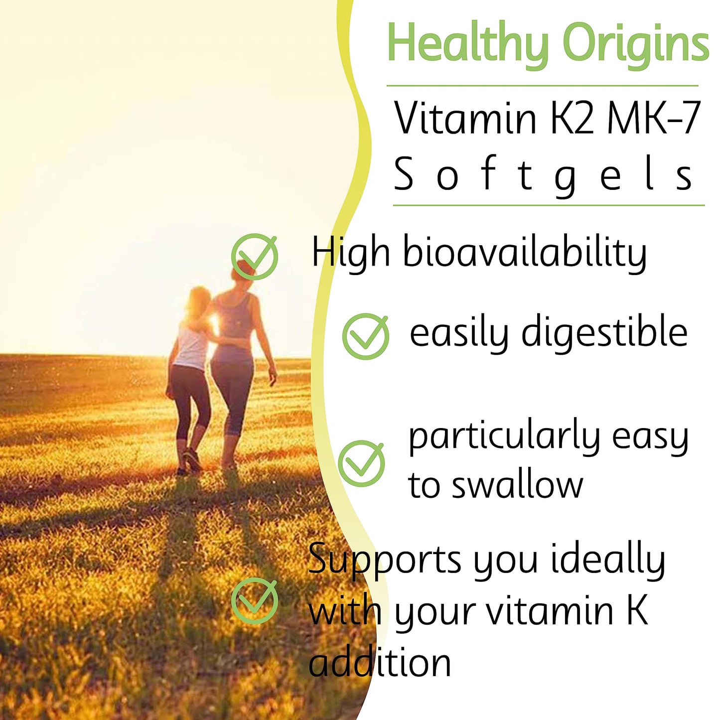 Healthy Origins, Vitamin K2 as MK-7, 100 mcg, 60 Vegetarian Softgels, Laboratory Tested, High Strength, Gluten Free, SOYA Free, Non-GMO
