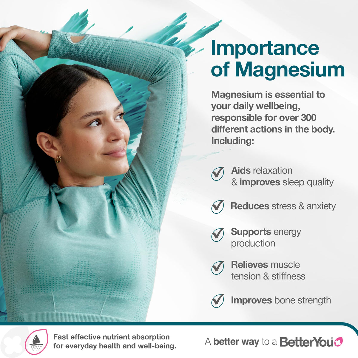 BetterYou Magnesium Body Lotion, Nourishing Blend of Natural Zechstein Transdermal Magnesium and Shea Butter to Soften and Moisturise Skin, Palm-Oil Free, 180ml