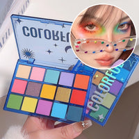 15 Colour Eyeshadow Palette, Matte Rainbow Colorful Eye Shadow Red Green Yellow Blue Shimmering Make up Palettes Highly Pigmented Long Lasting Waterproof, Gifts for Women Christmas for Party Festival