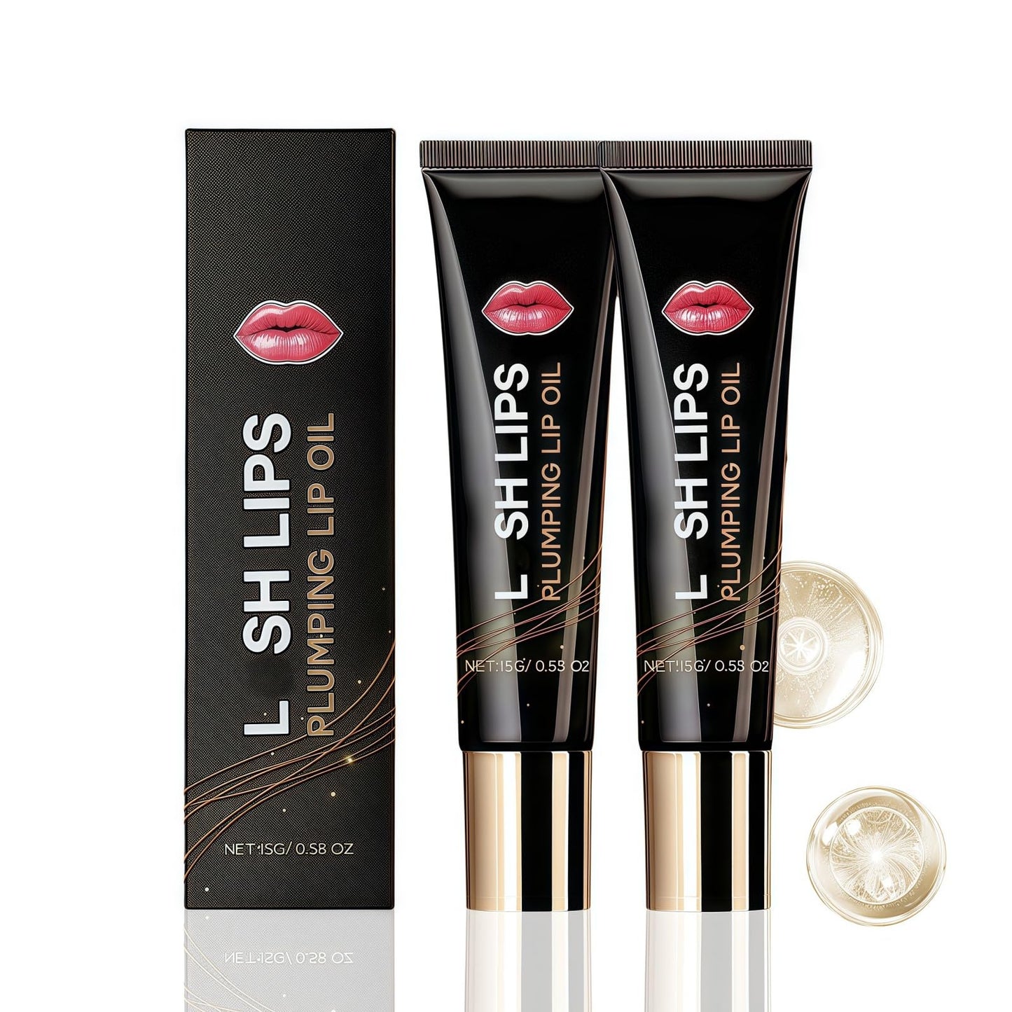 Fankayi 2PCS Lip Plumper Gloss for Fuller Lips,Plump/ify Lip Oil Plumper,Moisturizing Plumping Lip,Natural Lips Plumping Serums,Natural Lips Plum-ping Serums,Lip Oils,Li-p Plum-ping Serum