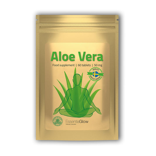 EssentiaGlow 60 Aloe Vera Tablets | 20,000mg per Serving | High Strength Supplement from 100mg Aloe Vera Extract | for Digestion, Skin & Immune System | Vegan-Friendly | 1 Month's Supply