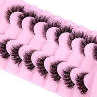 GVEFETIEE Natural Cat Eye False Lashes - Wispy 3D Strip Lashes
