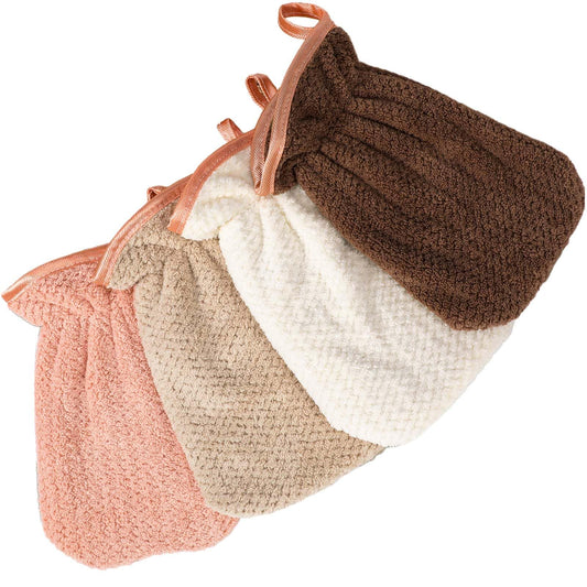 PHOGARY Microfiber Wash Mitt for Body & Face, Super Soft Absorbent Washcloth, Coral Fleece Face Cloth Bath Mitts for Child Adult, Washable Makeup Remover Cleansing Cloths,4 Pack,13x20cm
