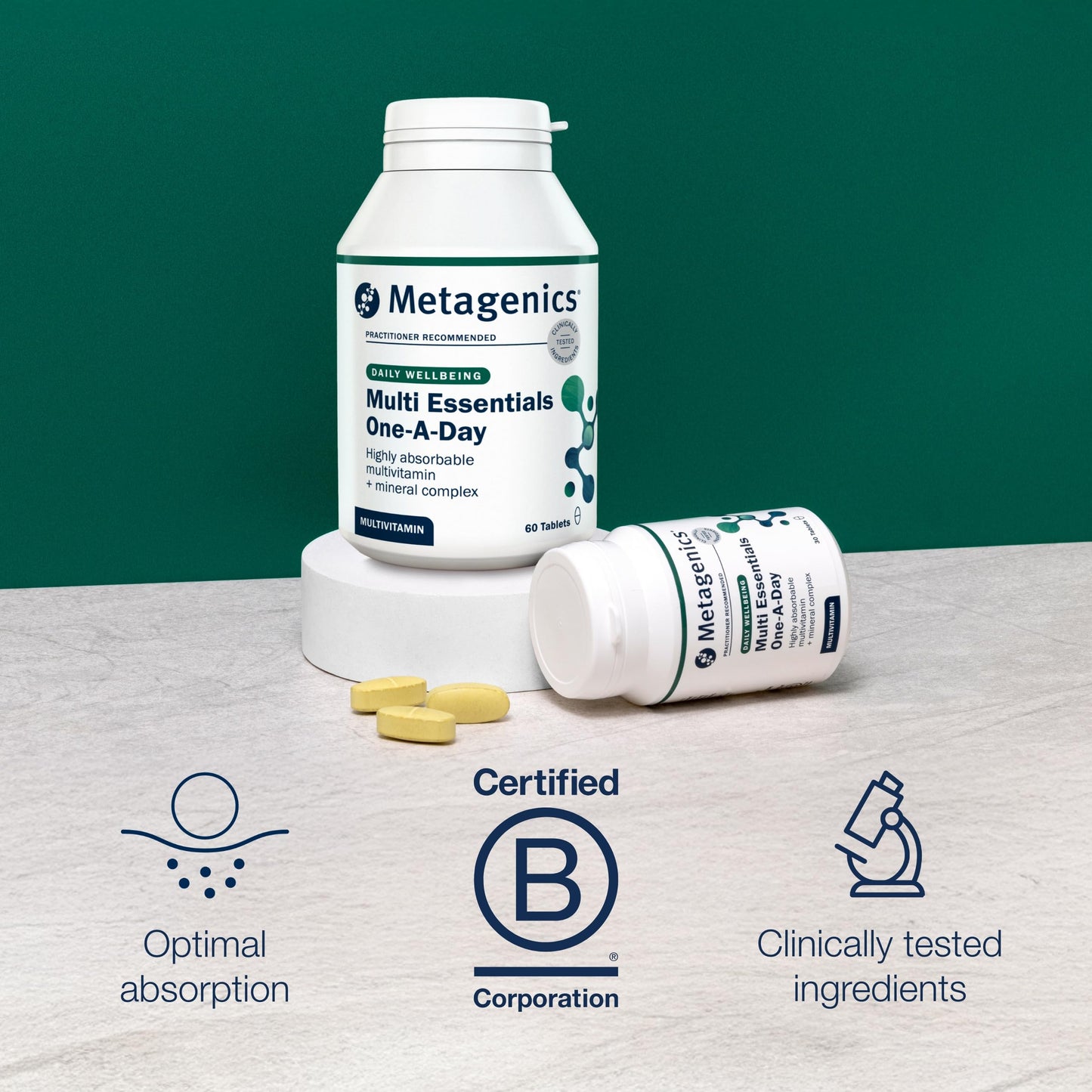 Metagenics Multi Essentials One A Day Multivitamin - 26 Vitamins & Minerals - Vegetarian and Vegan - 60 Tablets
