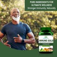 Herbal Magic Immune Gold – Vegan Food Supplement with Herbal Blend for Immune Support & Wellness, 60 Capsules, Non-GMO