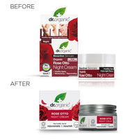 Dr. Organic Dr Organic Rose Otto Night Cream, Moisturising, Healthy-Aging, Wrinkles, Natural, Vegan, Cruelty-Free, Paraben & SLS-Free, Recycled & Recyclable, Certified Organic, 50ml, Packaging may vary