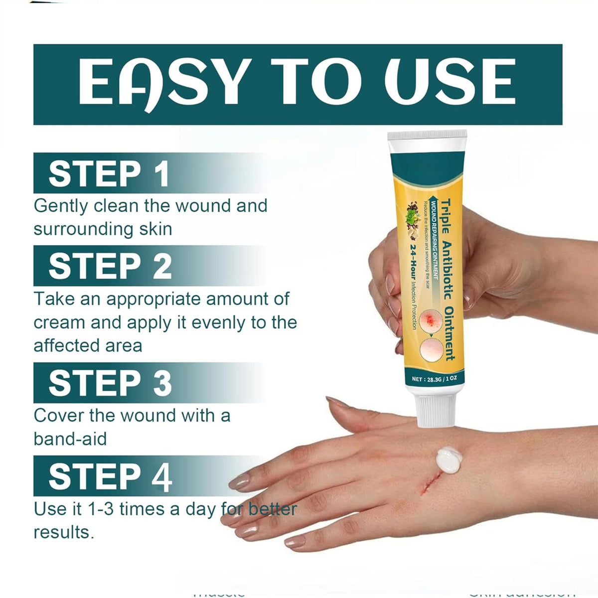 Quellora Wound Healing Ointment, Relieve Skin Abrasions, Promote Wound Healing, Fade Scars