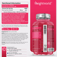 Zinc Gummies 25mg per Gummy – 90 Vegan Zinc Citrate Gummies - Natural Raspberry Flavour – Better Alternative to Bitter Zinc Tablets - Immunity, Skin & Hair Gummies - Zinc Supplement for Men & Women