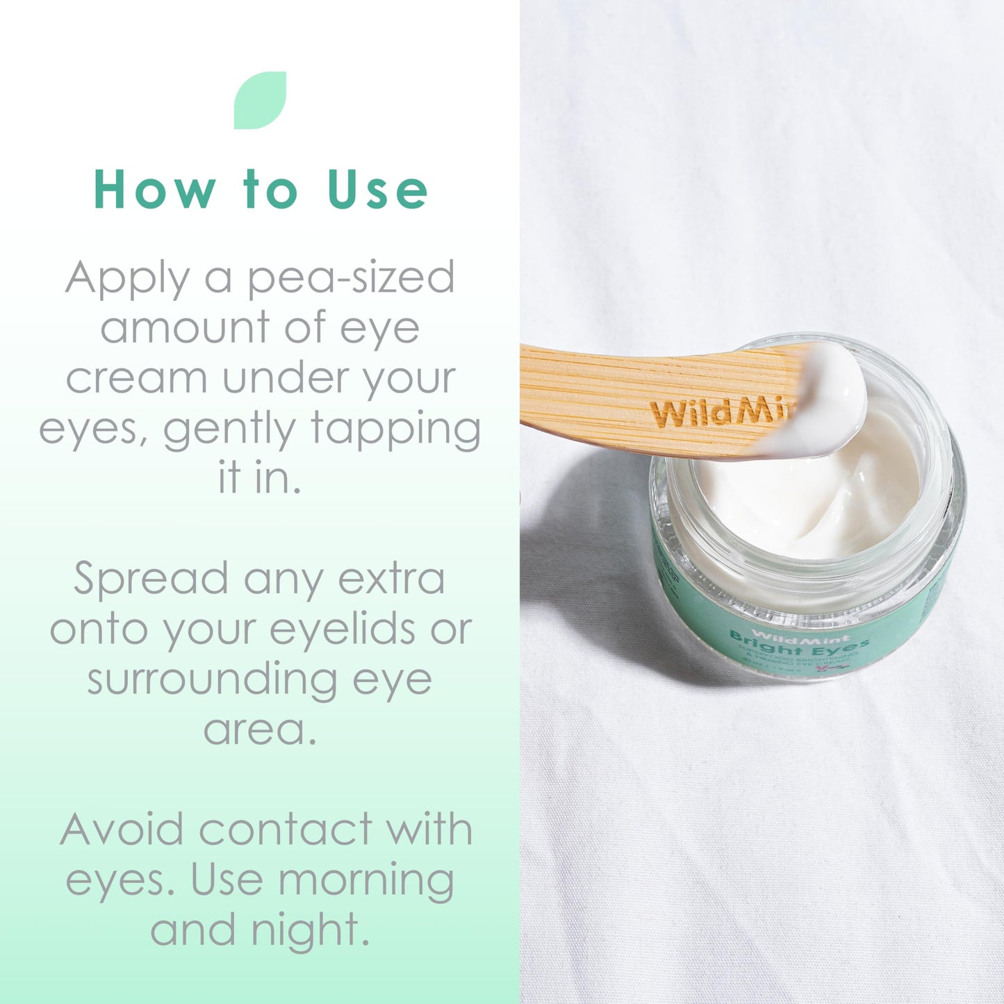 WildMint Bright Eyes Cream with Hyaluronic Acid | Brightening & Firming Eye Cream for Sensitive, Dry, Mature Skin | Reduces Dark Circles & Puffiness | UK Made Vegan & Cruelty-Free Skincare | 30ml