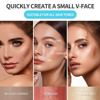 DENESTUP 3Pcs Contour Stick, Bronzer Highlighter and Blush Sticks, Cream Contour Beauty Wand with Brush, Long Lasting & Smooth Natural Face Contouring Illuminator, Professional Makeup Kit for All Skin