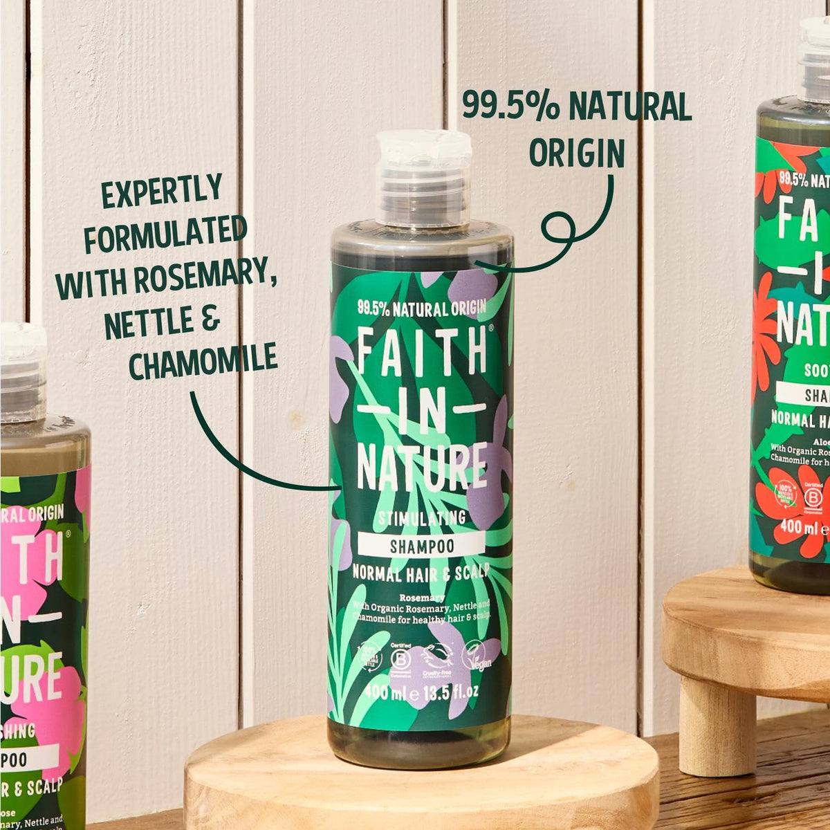 FAITH IN NATURE Faith In Nature Natural Rosemary Shampoo, Stimulating for Normal Hair & Scalp, Vegan & Cruelty Free, No SLS, Silciones or Parabens, 400ml
