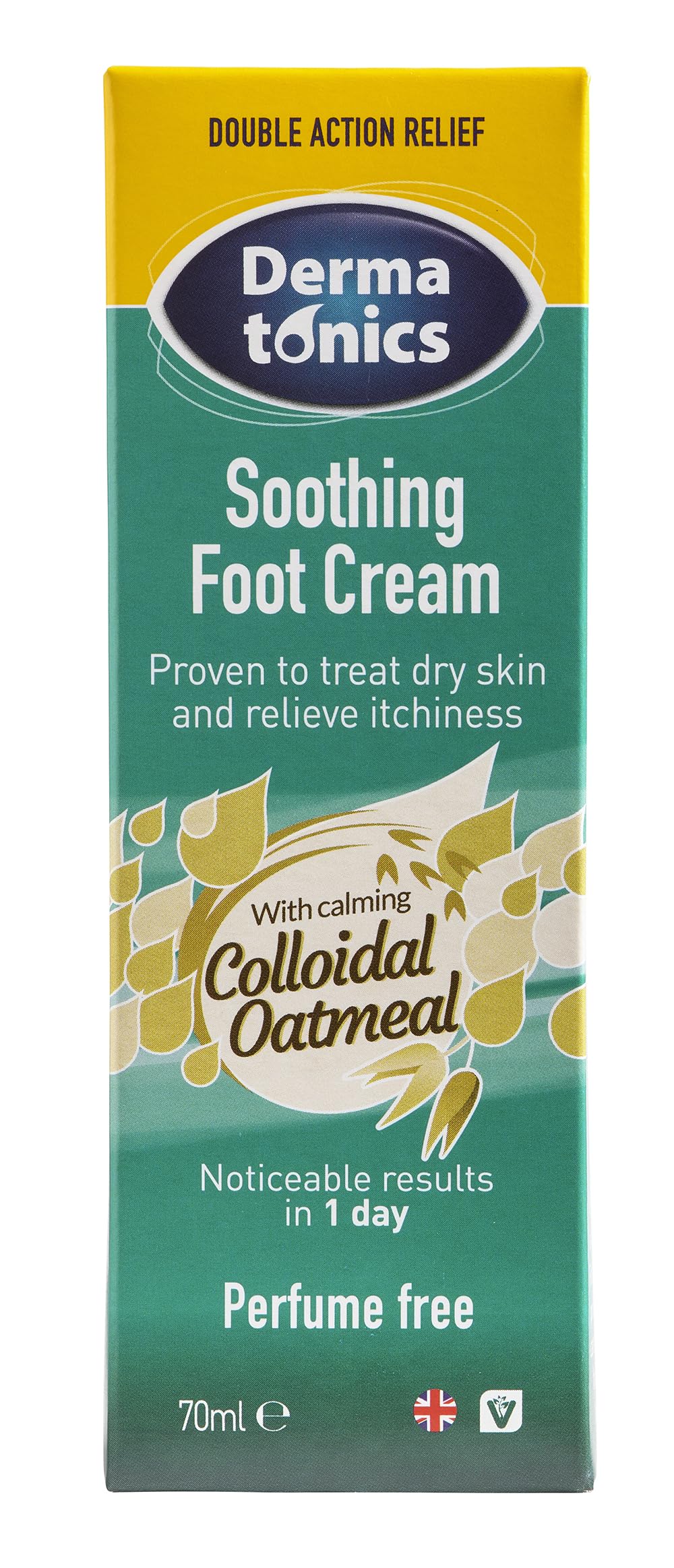 Dermatonics Soothing Foot Cream - Rapid Relief for Athlete’s foot, Dermatitis, Dry Skin Conditions with Calming Colloidal Oatmeal | Suitable for Diabetics and is Vegan-friendly | 70 ml