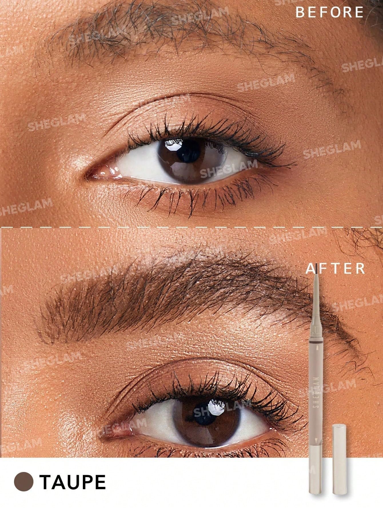 SHEGLAM Dual-Sided Eyebrow Pencils Cream Waterproof Long Lasting Eye brow Pen Makeup - Taupe