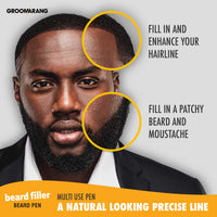 groomarang Beard Pen GROOMARANG® Beard Pencil Filler for Men - Natural Enhancer to Fill, Shape and Define - Black or Brown (Black)
