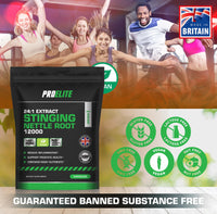 Stinging Nettle Root | 90 Capsules Vegan - 24:1 Extract 12,000mg Nettle Root per Capsule | High Strength Stinging Nettle Alternative to Powder NO Fillers & Binders | Made in UK by PROELITE