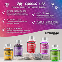 Intense Wellness INTENSE Wellness Multivitamin Gummies for Kids - Vegan Gummies with 14 Vitamins, Minerals, B6, B12 - Raspberry/Blueberry Flavour - Healthy Multi Gummies Boost Immunity, Bone Health, more - 120 Gummies