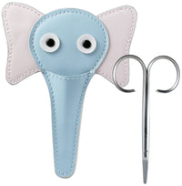 Rubis Kid Nail Scissors with Case Elefantina - High-Quality Baby Nail Scissors Rounded with Leather Case - Children's Nail Scissors - Round Tip