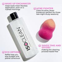 Isoclean ISOCLEAN Cosmetic Sponge Cleaner, Dissolves & Removes Makeup on Sponges, Blenders and Powder Puffs, Vegan Sanitizing Wash - 275ml