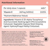 Nutravita Vitamin E 400IU D-Alpha Tocopherol – 100% Natural Vitamin E – 90 Vegan Capsules – Highly Absorbable – 3 Month Supply – Protects Cells from Oxidative Stress – Made in The UK