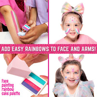 GirlZone Unicorn and Jewels Face Painting Kit, Amazing Face Paints for Children, Gems, Face Paint Brushes, and Face Paint Stencils in 1 Kids Face Paint Set to Create Childrens Face Paints