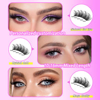 PURELEOR Cluster Lashes Kit Including Bond and Seal DIY Individual Eyelashes Extensions Set