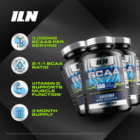 Iron Labs Nutrition BCAA Capsules 3000mg – 2:1:1 Amino Acid Supplements (450 Capsules – 3 Month Supply) – Vegetarian BCAA Tablets