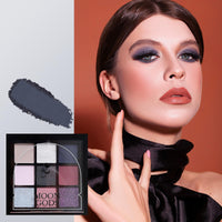 LYNTYAOU Black Gray Blue Silver Smoky Eyeshadow Palettes set, Matte Goth Eye Shadow Shimmer Palette, Neutral Purple Make-Up Palettes for Women Glitter Make up Set, Festival Eyeshadows 9 Colour Highly Pigmented