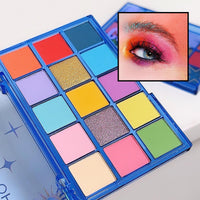 15 Colour Eyeshadow Palette, Matte Rainbow Colorful Eye Shadow Red Green Yellow Blue Shimmering Make up Palettes Highly Pigmented Long Lasting Waterproof, Gifts for Women Christmas for Party Festival