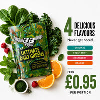33Fuel Daily Greens Powder - UPF-Free Premium Superfood & Fibre Blend for Gut Health with only Natural Ingredients, Daily Greens Super Blend, Vegan, Handmade in the UK – Orange