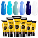BURANO Poly Extension Gel Nail Kit, 6 Colors Nail Poly Nails Builder Gel Set for Beginner & Professional Using, Poly Nail Gel Kits DIY Starter Kit Nail Art Gift (Blue)