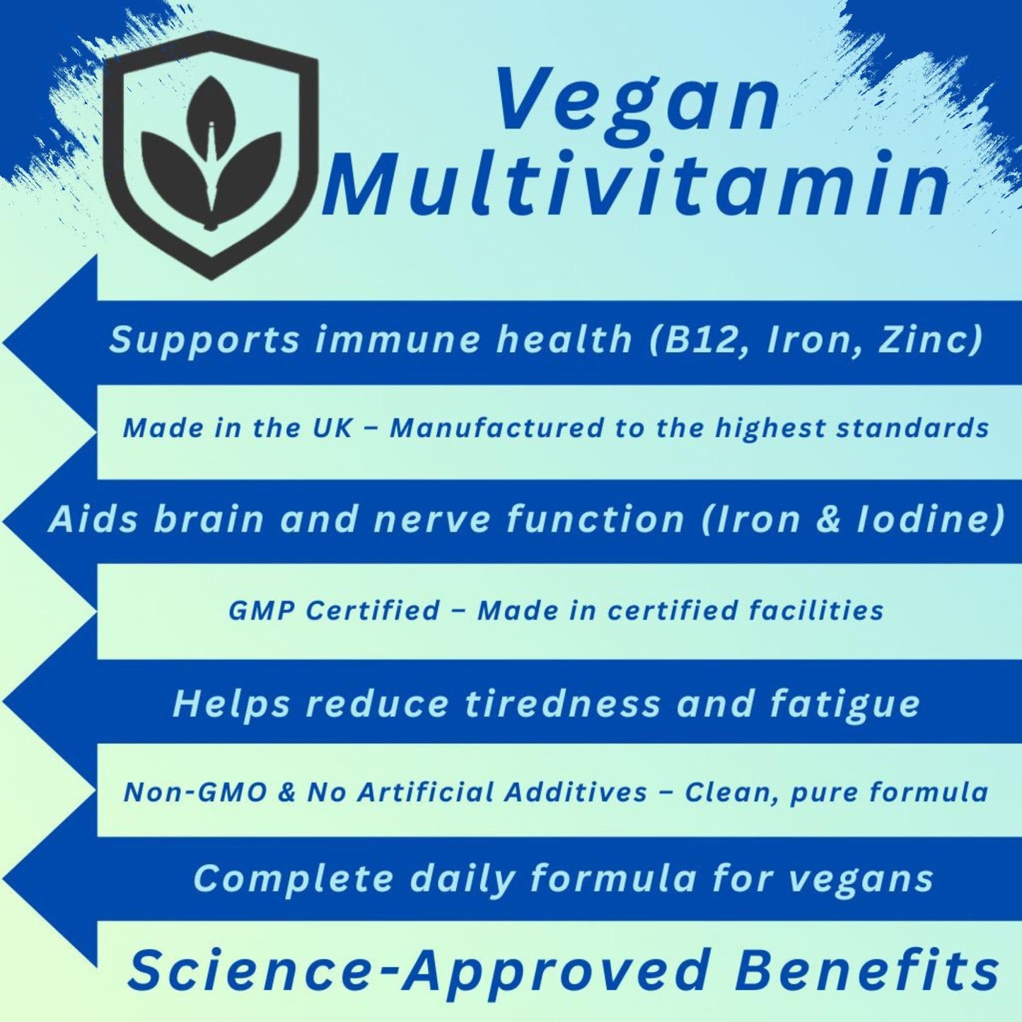 TBQ Nutrition Vegan Multivitamin & Mineral – 60 Tablets | High Strength Formula with Vitamin B12, Iron, Calcium, Zinc & Iodine | Daily Energy, Immunity & Wellness Support | Made in The UK