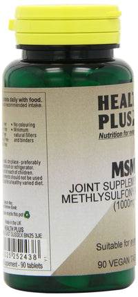 Health Plus MSM 1000mg Joint Health Supplement - 90 Tablets