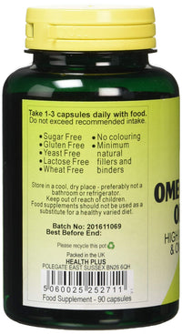 Health Plus Omega Flaxseed Oil 1000mg Omega-3, Omega-6 & Omega 9 Supplement - 90 Capsules