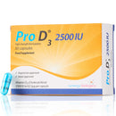 PRO D3 Pro D3 2500 IU - Vitamin D3 (30 Capsules) Vegetarian | Made in The UK | Free from Alcohol, Crustaceans, Dairy, Egg, Gelatine, Gluten, Milk, Nut, Peanut, Salt, SOYA