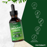 Horbäach Oregano Oil Drops | High Strength Oregano Liquid | 60% Carvacrol | 20ml Vegan Friendly Oil | Dietary Supplement | by Horbaach