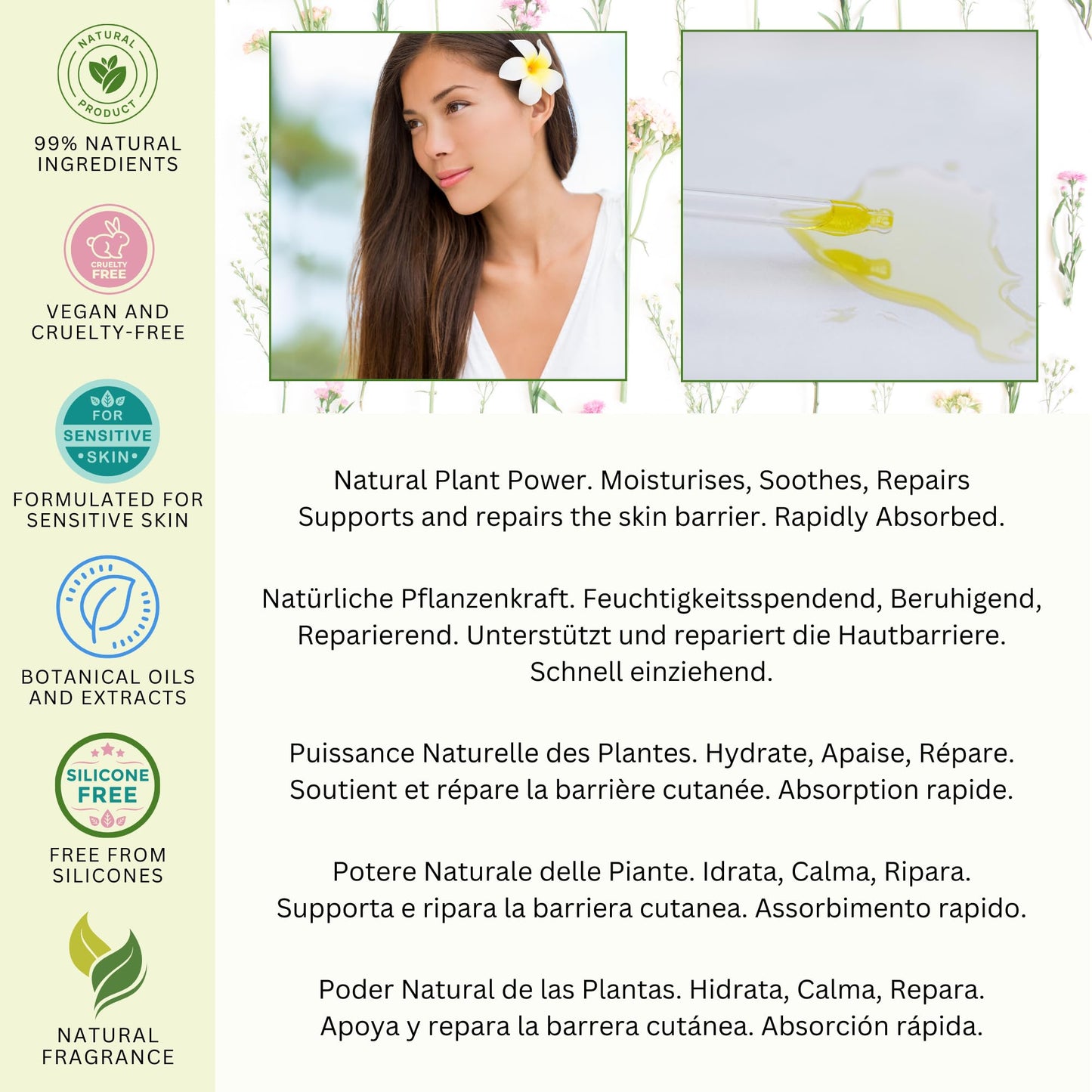 AMOR FLORUM Amor Florum - Monoi Oil - 100% Natural with Tahitian Gardenia. Anti-Ageing, Regenerating, Hydrating. Brightens, Softens. 100ml