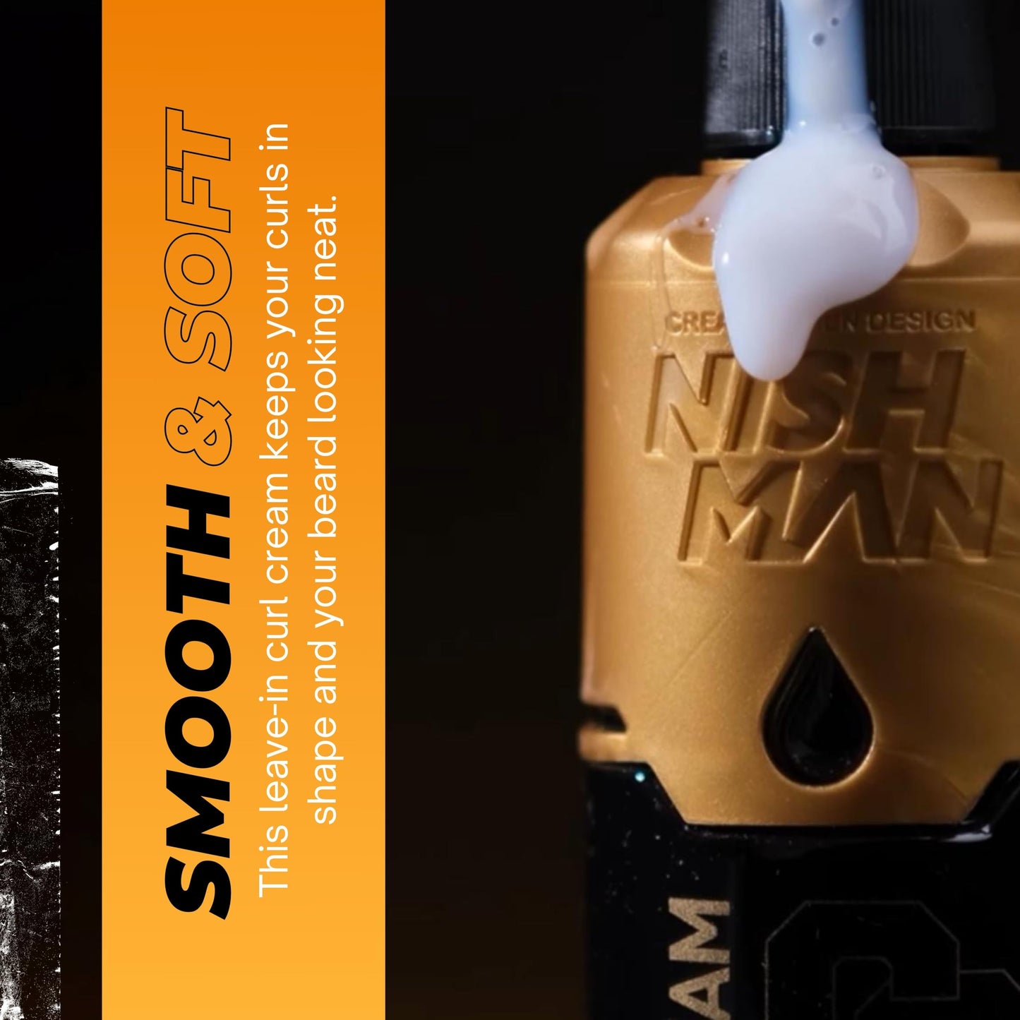 NISHMAN Curl Cream 200ml for Men – Defining Hair Cream for Curly & Wavy Hair - Leave-In Conditioning Styling Product - Anti-Frizz Smoothing Cream for Prominent Curls