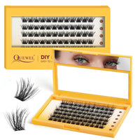 QUEWEL Lash Clusters 72Pcs Eyelash Clusters 12mm 3D DIY Lash Extensions Soft and Fluffy Cluster Lashes Easily Create Natural Effects At Home(LTM01-12mm)