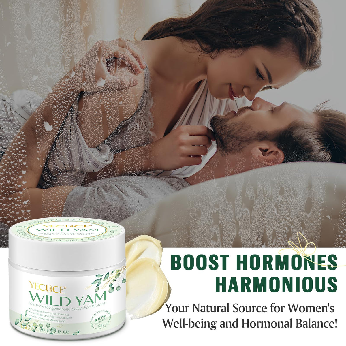 RoongDuuDll Wild Yam Cream for Hormone Balance, Natural Organic Wild Yam Cream for Menopause Relief, Hot Flashes & Night Sweat Decreased, Australia Dr. Barbara Recommended Formula Wild Yam Extract Cream for Women