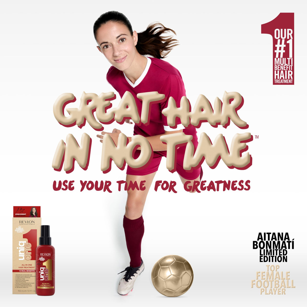 REVLON PROFESSIONAL Revlon Professional UniqOne Aitana Bonmatí Limited Edition Hair Treatment, Multi-Benefit Leave-In Hair Treatment, 150ml