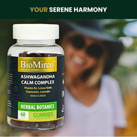 Ashwagandha Calm Complex, 60 Gummies – 1 Month Supply, Mango Flavour and Great Tasting, Natural Harmony Gummies for Stress Relief, Emotional Balance and Mood Support, Vegan & Gluten-Free