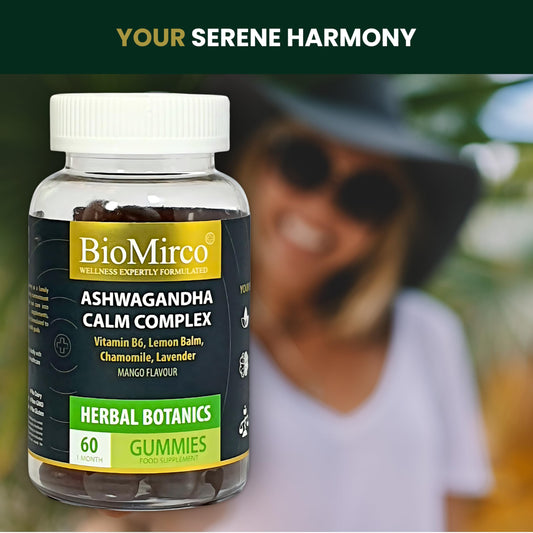 Ashwagandha Calm Complex, 60 Gummies – 1 Month Supply, Mango Flavour and Great Tasting, Natural Harmony Gummies for Stress Relief, Emotional Balance and Mood Support, Vegan & Gluten-Free