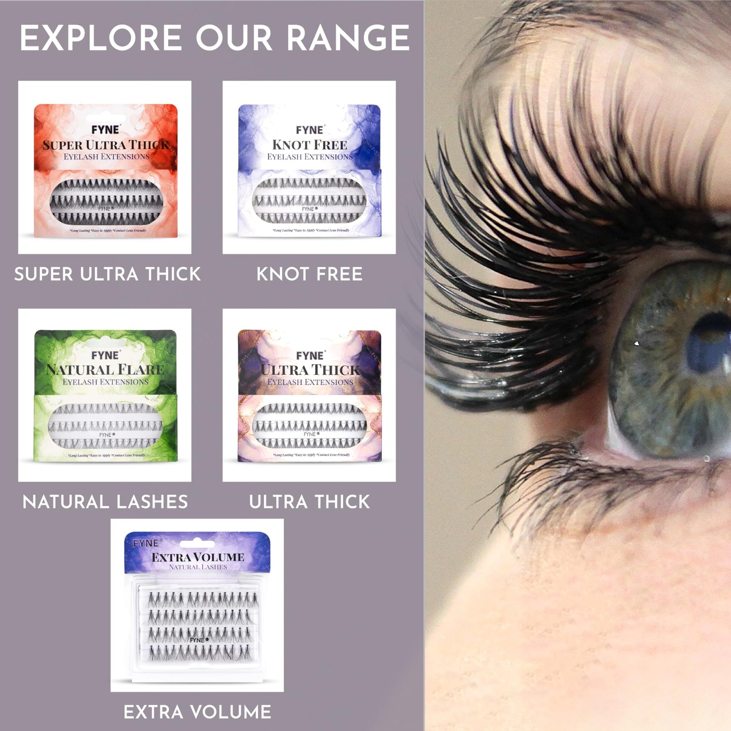 FYNE Natural Eyelash Extensions (Pack of 4, 8mm - Short)
