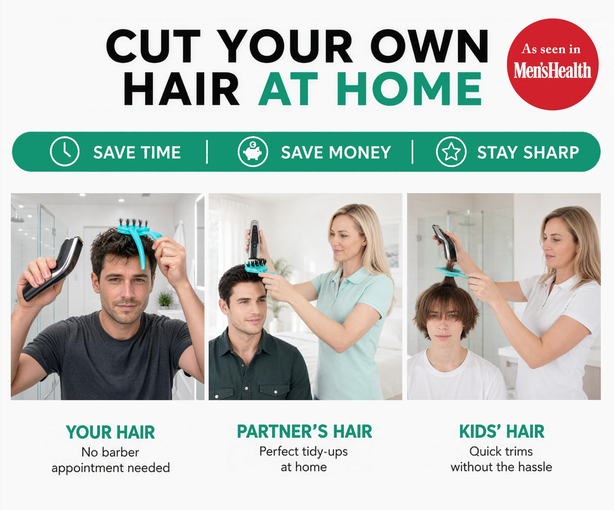 Cut Your Own and Other's Hair at Home the Easy Way | DIY Haircut Tool for Everyone | Use with Your Hair Clippers for Clean, Even Trims Every Time with Grip and Trim.