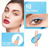 Oulac OULAC Matte Blue Eye Liner Pencils Waterproof, Smudge-proof Retractable Eyeliner Lasts 24H +, Highly Pigmented and Smooth, Long-lasting Formula, Vegan (10) Free Spirit