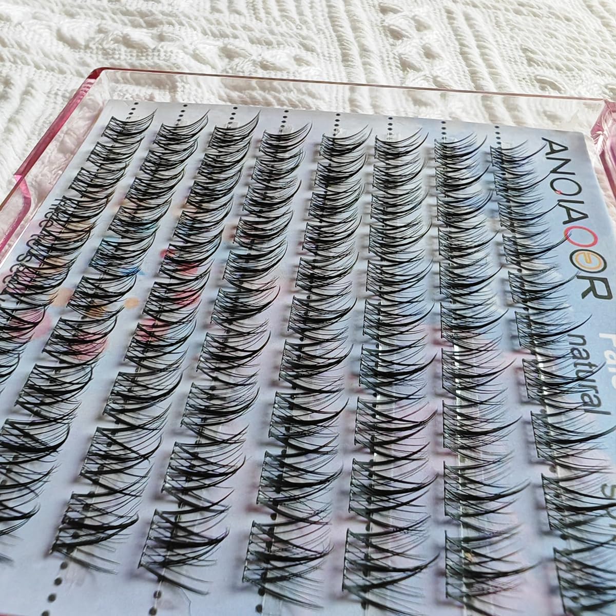 ANQIAOER False Eyelashes Cluster Natural Look Wispy Spiky Wide Stem 11-12-13mm-C Curl DIY Individual Lash Extension Soft Manga lashes for Makeup Use at Home
